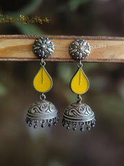 Teardrop Meenakari Jhumka | Dynamic Jewelove