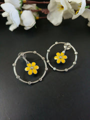 Floral Circular Oxidised Earrings | Dynamic Jewelove