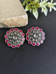 Enamel Floral Style Stud Earring | Dynamic Jewelove