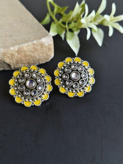 Enamel Floral Style Stud Earring | Dynamic Jewelove