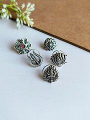 Ocean's Whisper Oxidised Nosepins | Dynamic Jewelove