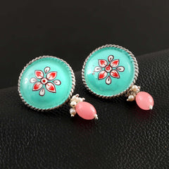 oxidized enamel earrings