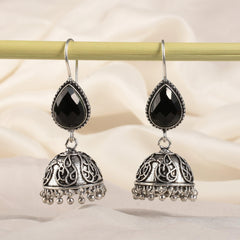 Oxidized Silver Black Jhumka