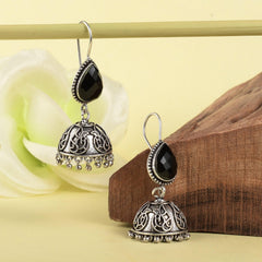 Oxidized Silver Black Jhumka