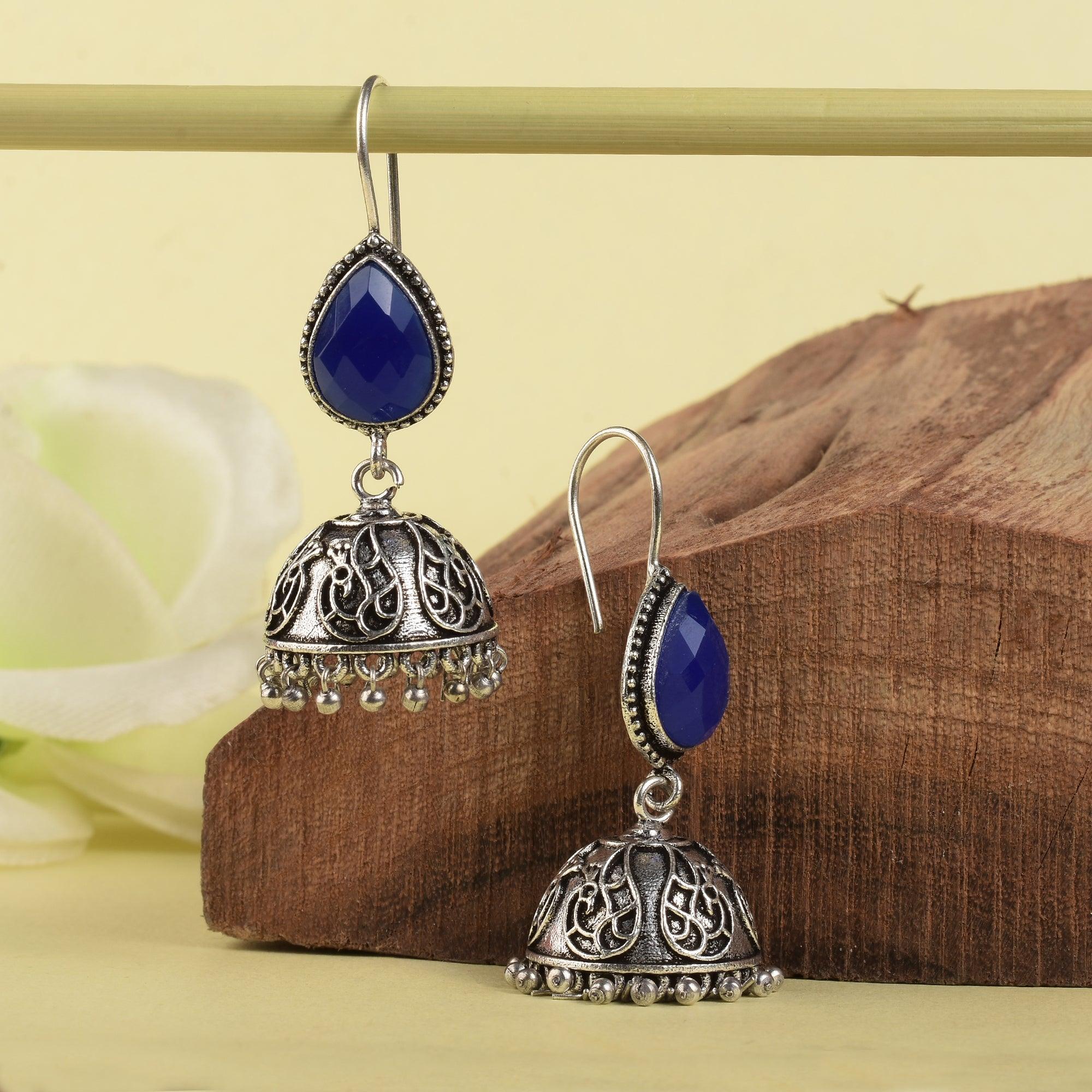 Oxidized Silver Black Jhumka