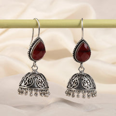 Oxidised Silver Black Jhumka | Dynamic Jewelove