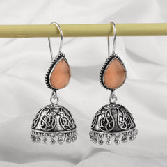 Oxidised Silver Black Jhumka | Dynamic Jewelove