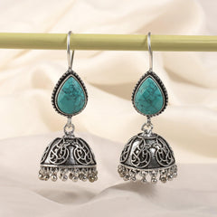 Oxidised Silver Black Jhumka | Dynamic Jewelove