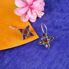 Star Oxidised Hook Earrings | Dynamic Jewelove