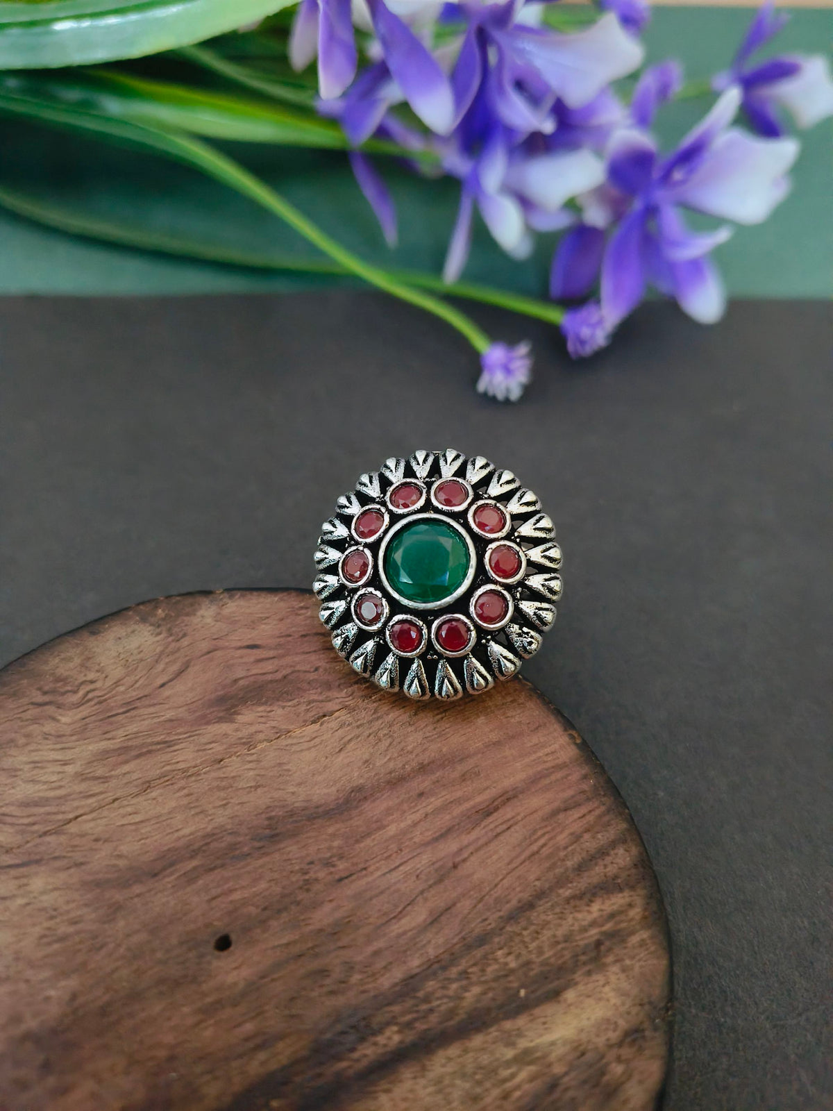 German Silver Oxidized Ring 