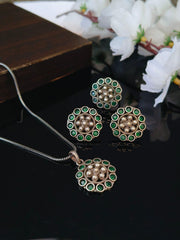 Oxidised Premium Quality Casual Wear Pendant, Earrings & Rings Set | Dynamic Jewelove