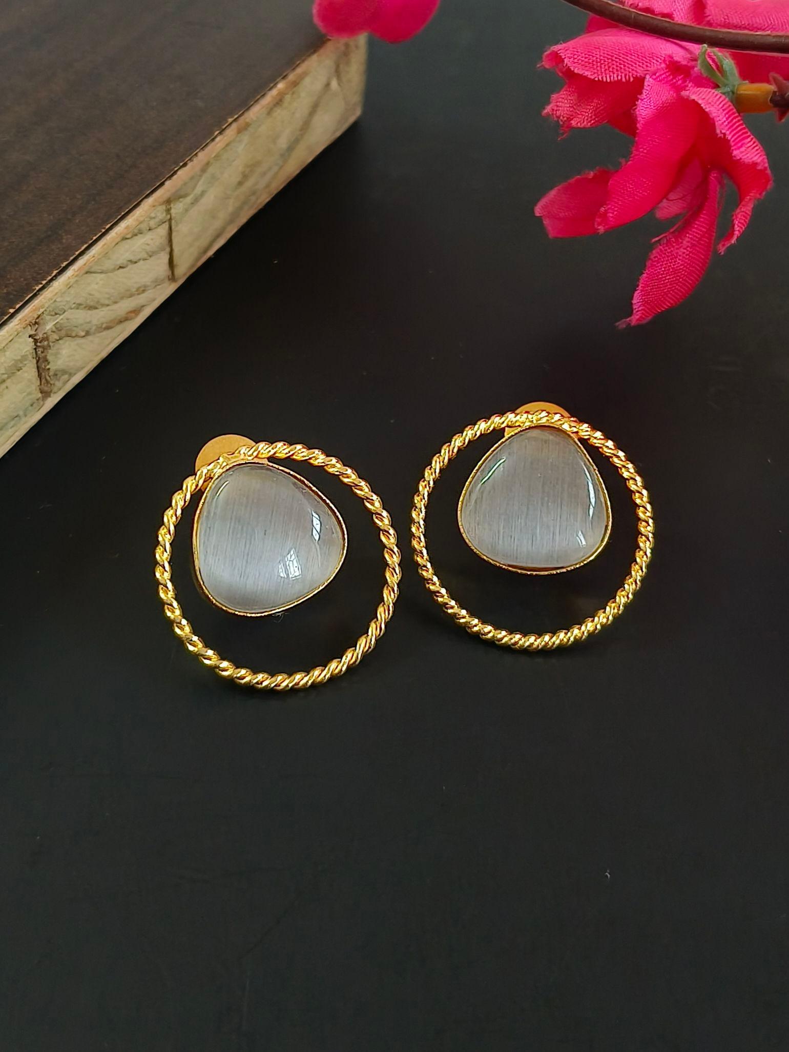 Golden Stud Earrings 