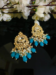 Gold-Plated Earrings with Colorful Pearls | Dynamic Jewelove