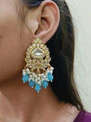 Gold-Plated Earrings with Colorful Pearls | Dynamic Jewelove