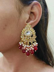 Gold-Plated Earrings with Colorful Pearls | Dynamic Jewelove