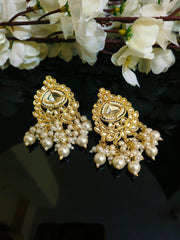 Gold-Plated Earrings with Colorful Pearls | Dynamic Jewelove