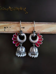 Peacock Oxidised Jhumka Earrings | Dynamic Jewelove