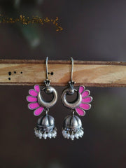 Peacock Oxidised Jhumka Earrings | Dynamic Jewelove