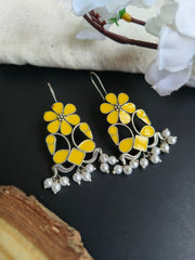 Floral Hook Earrings Silver | Dynamic Jewelove