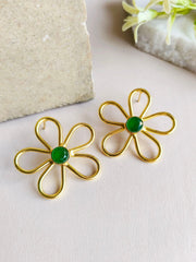 Floral Golden Stud Earrings | Dynamic Jewelove