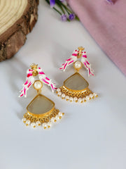 Golden Pearl Dangler Earrings | Dynamic Jewelove