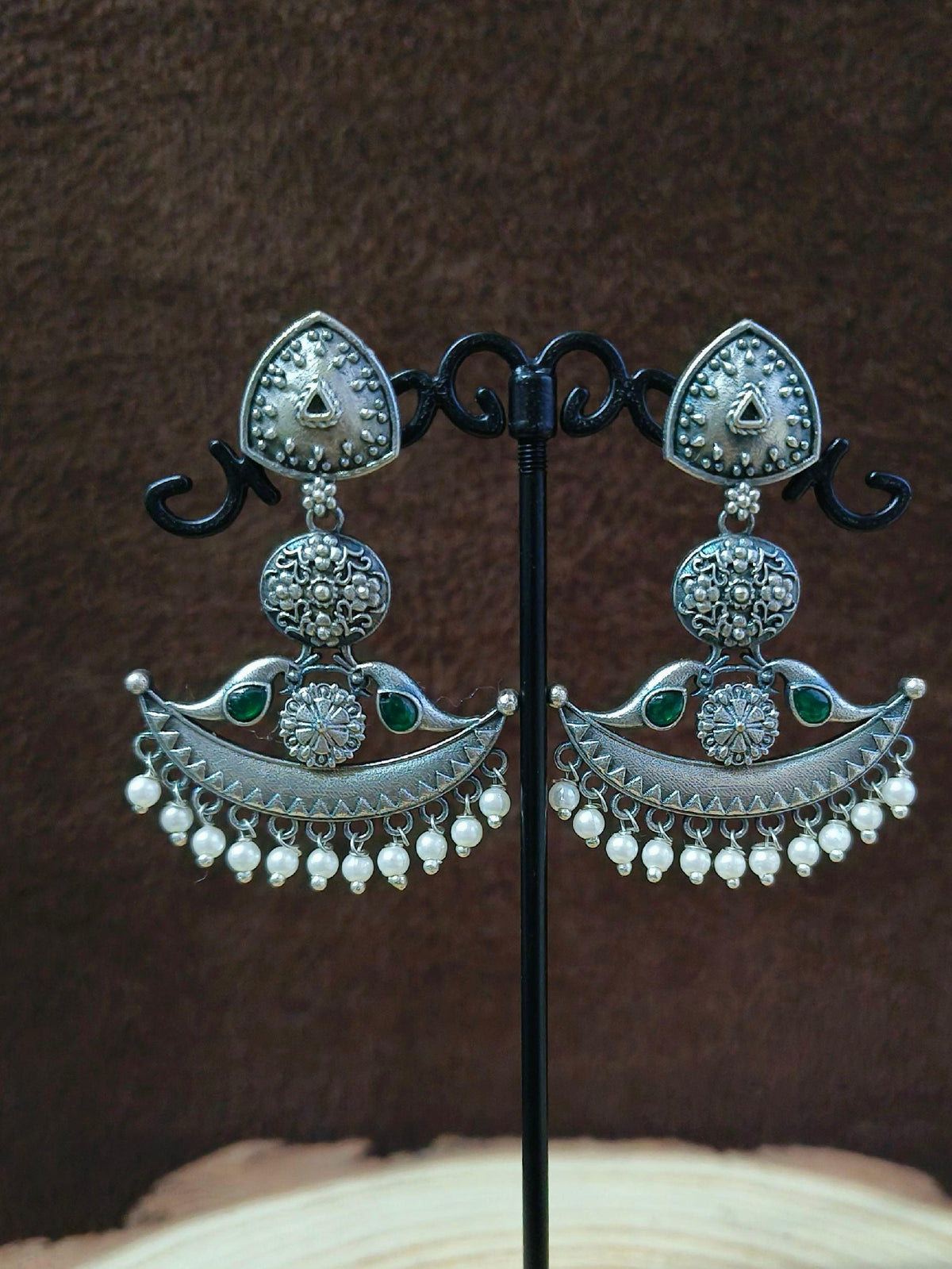 Oxidised Dangler Earrings 