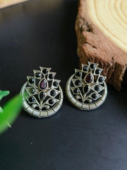 Kundan Oxidised Studs | Dynamic Jewelove