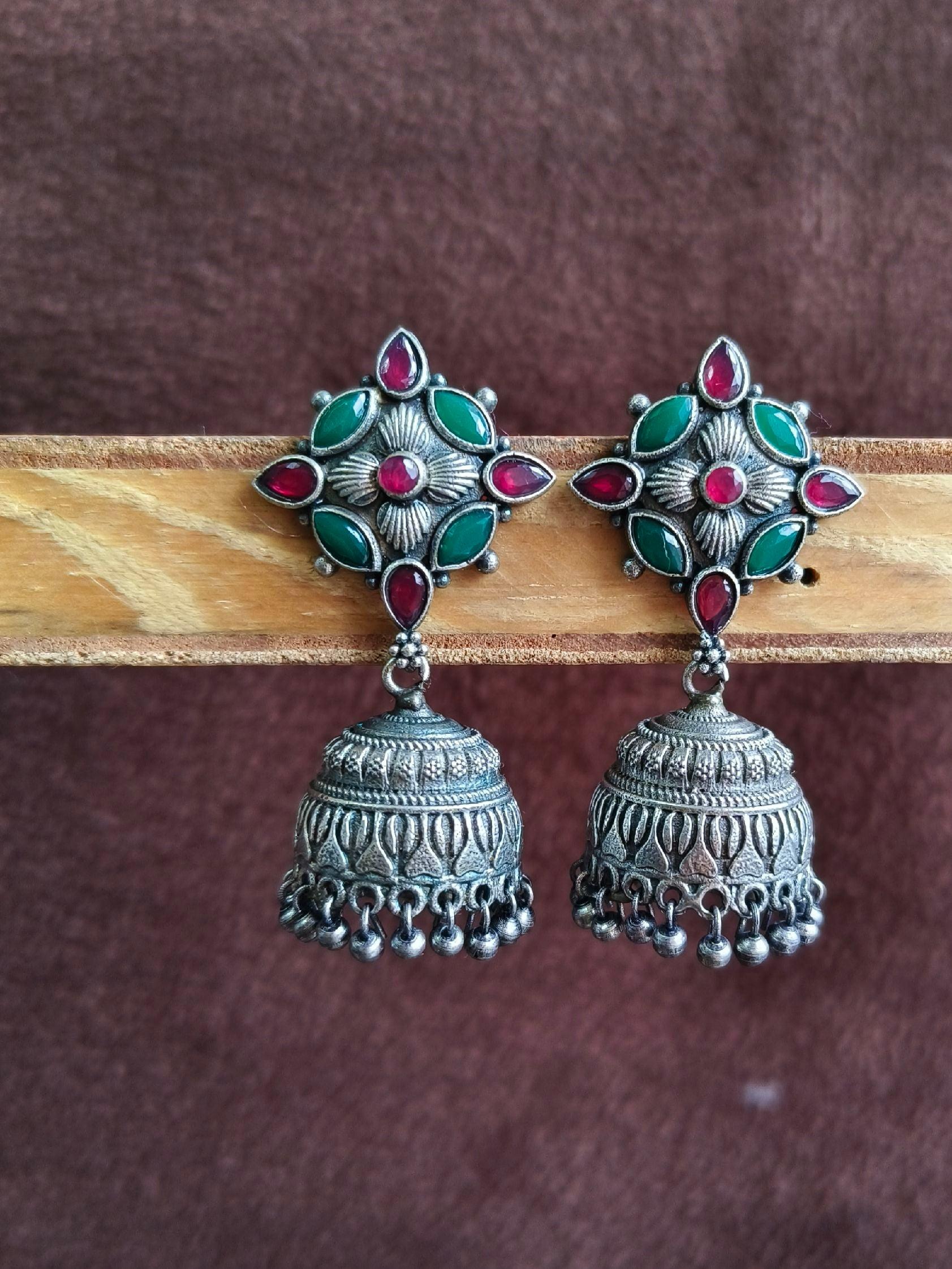 Oxidized Jhumka Earring 