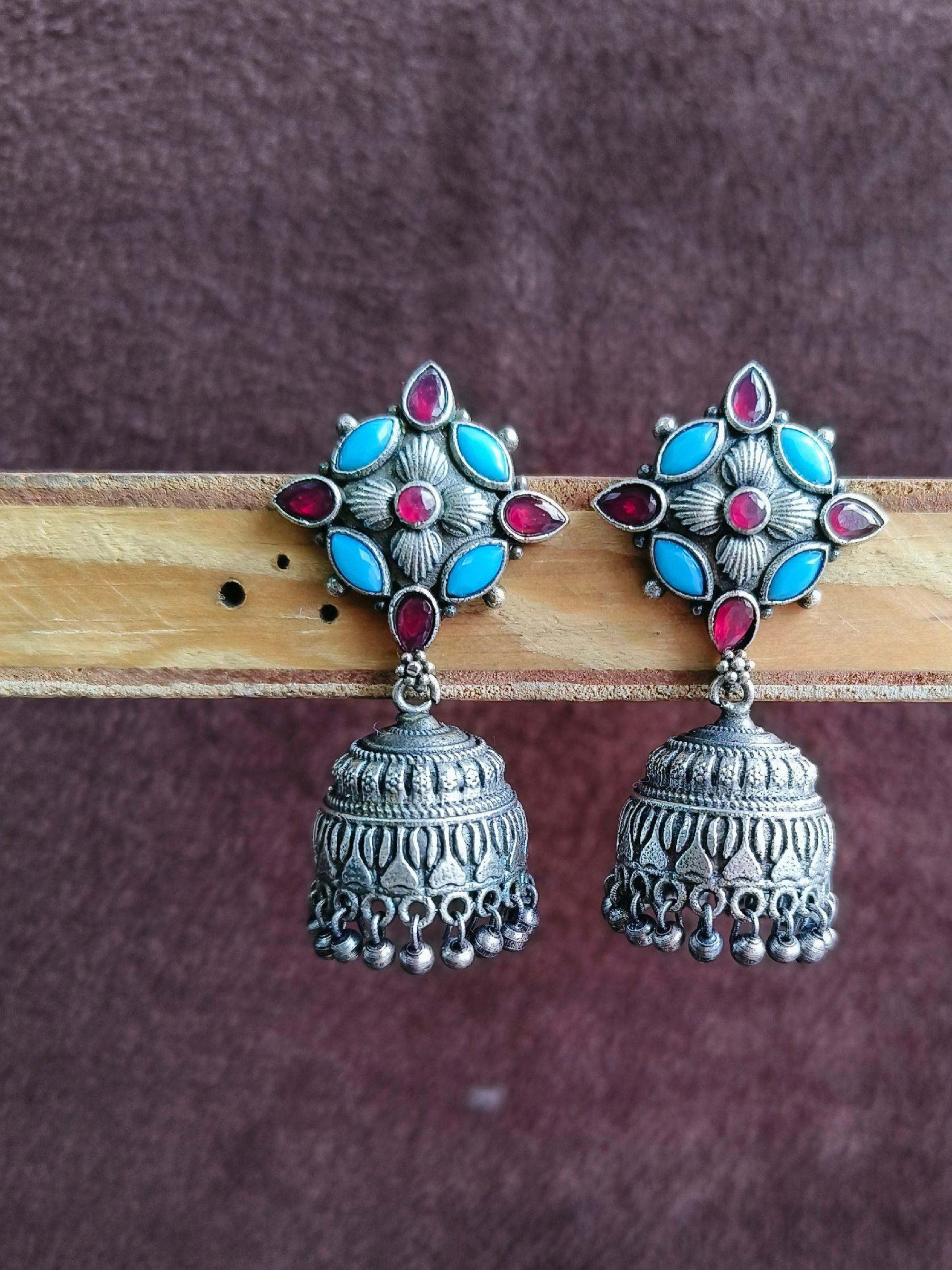 Oxidized Jhumka Earring 