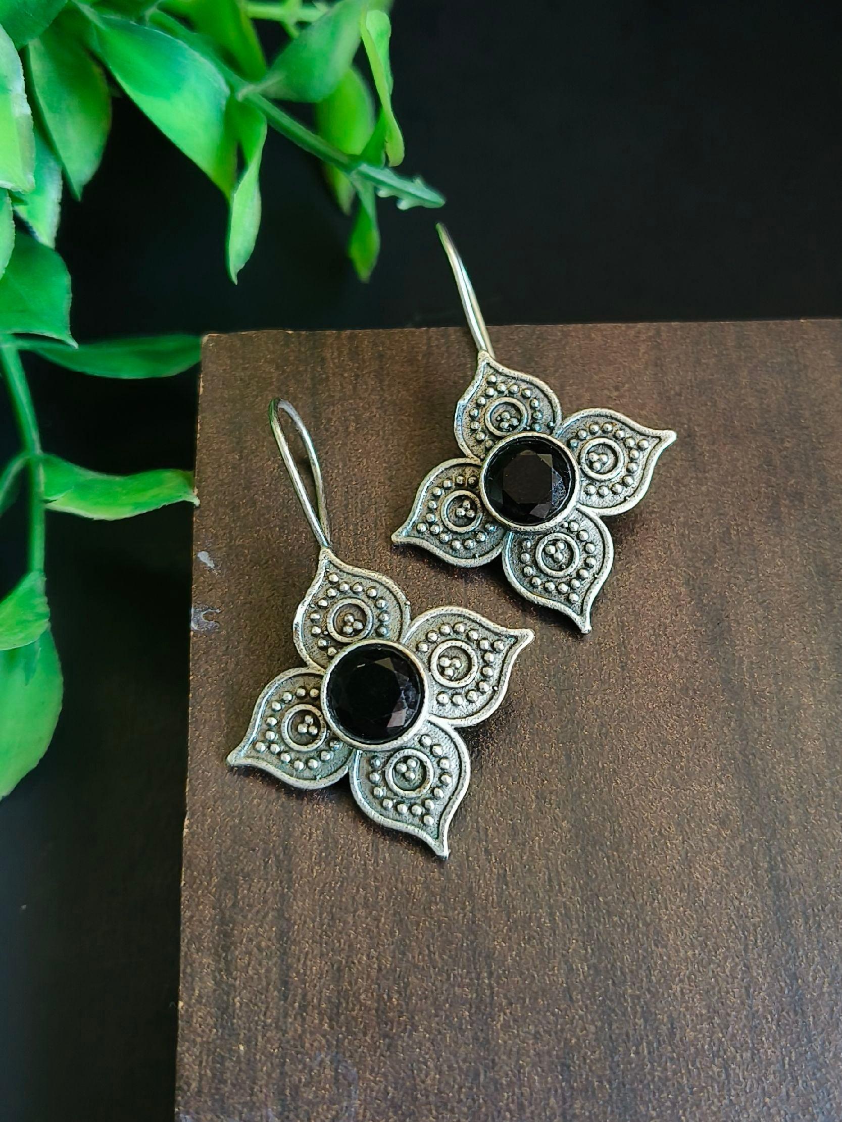 oxidized hook earring