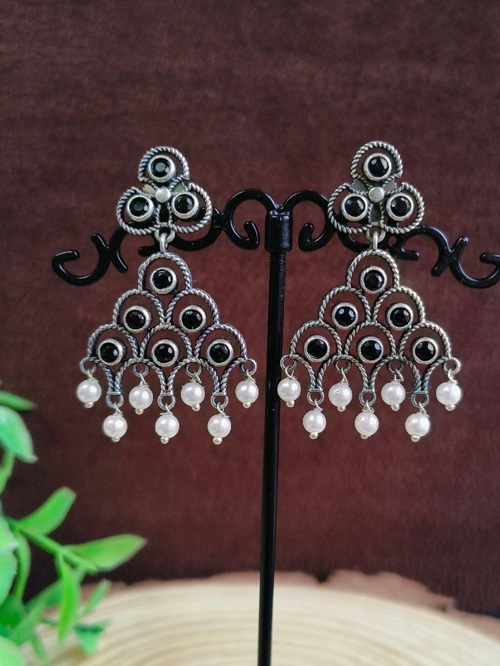 Oxidized Dangler Earrings