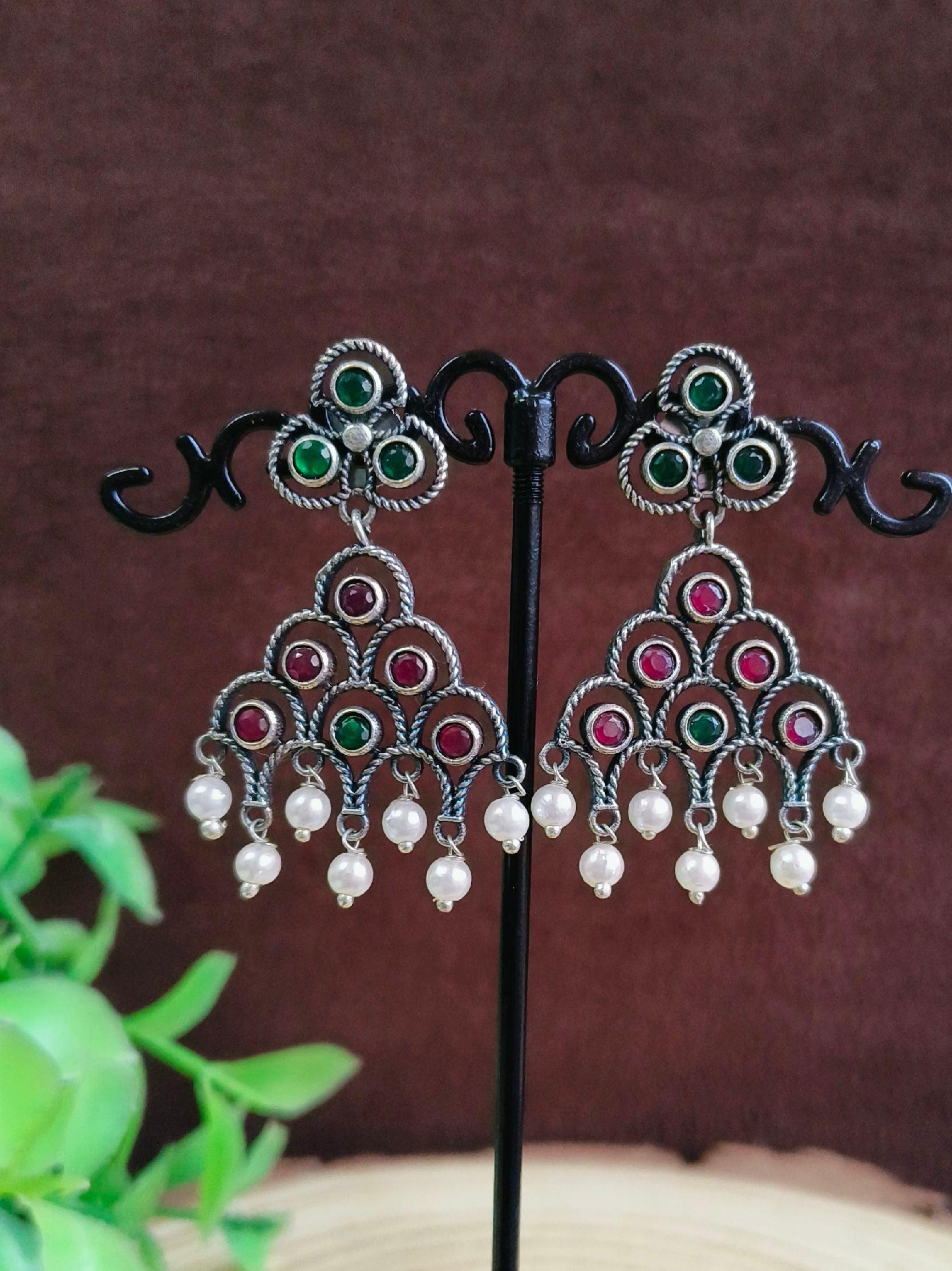 Oxidized Dangler Earrings