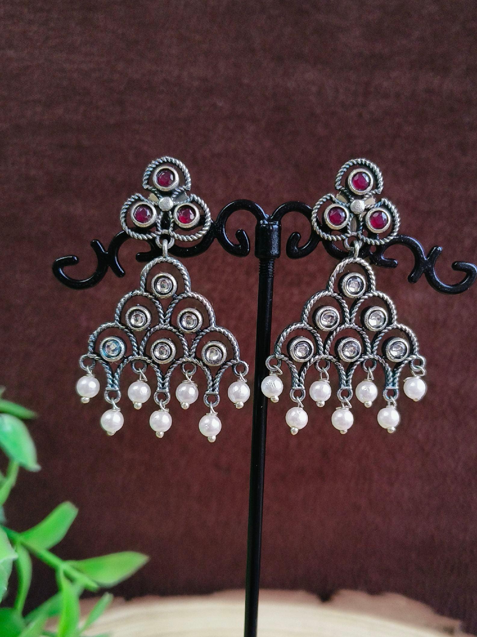 Oxidized Dangler Earrings