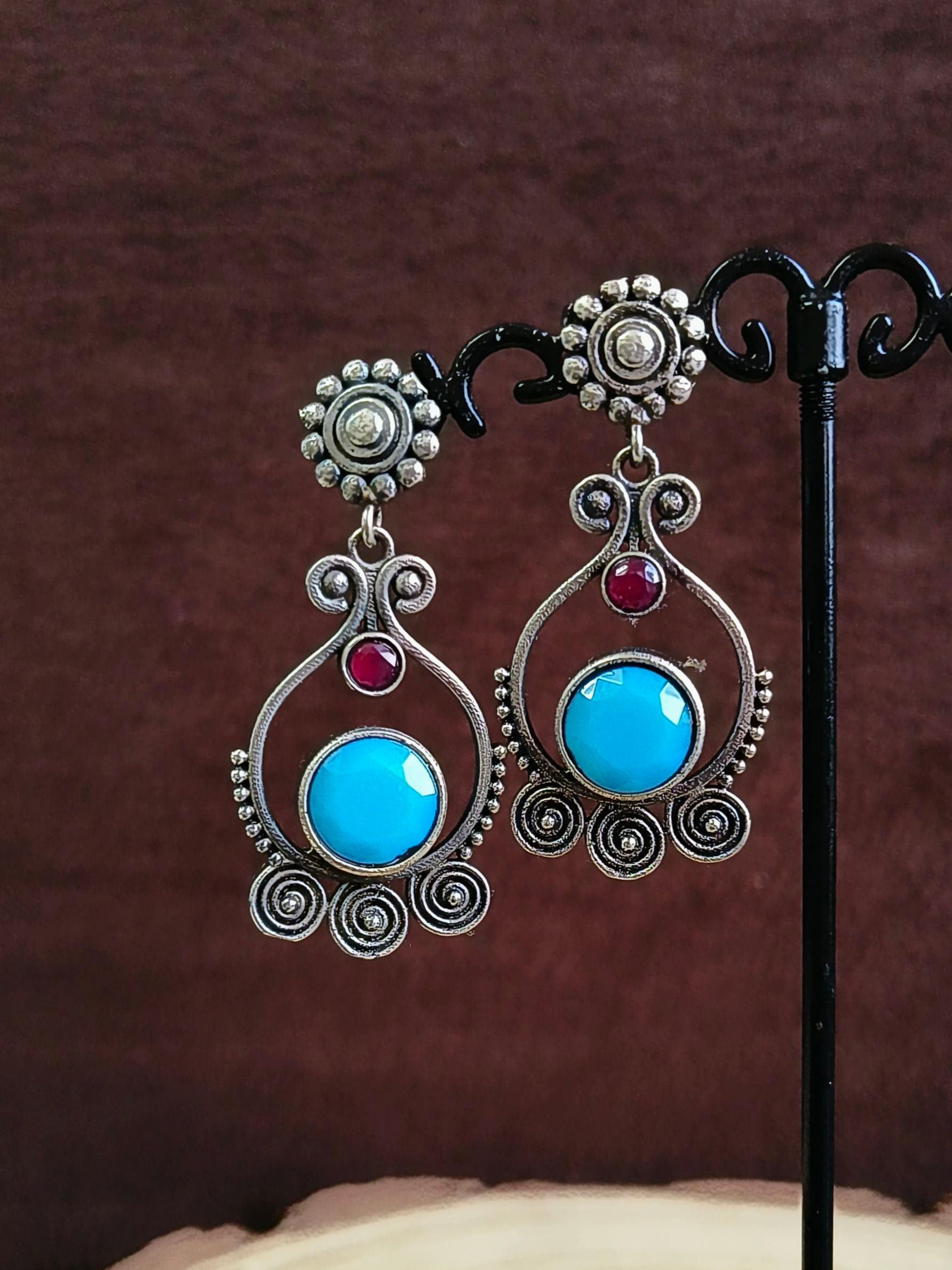 Oxidised Dangler Earrings