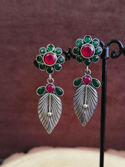 Leaf Oxidised Dangler Earrings | Dynamic Jewelove