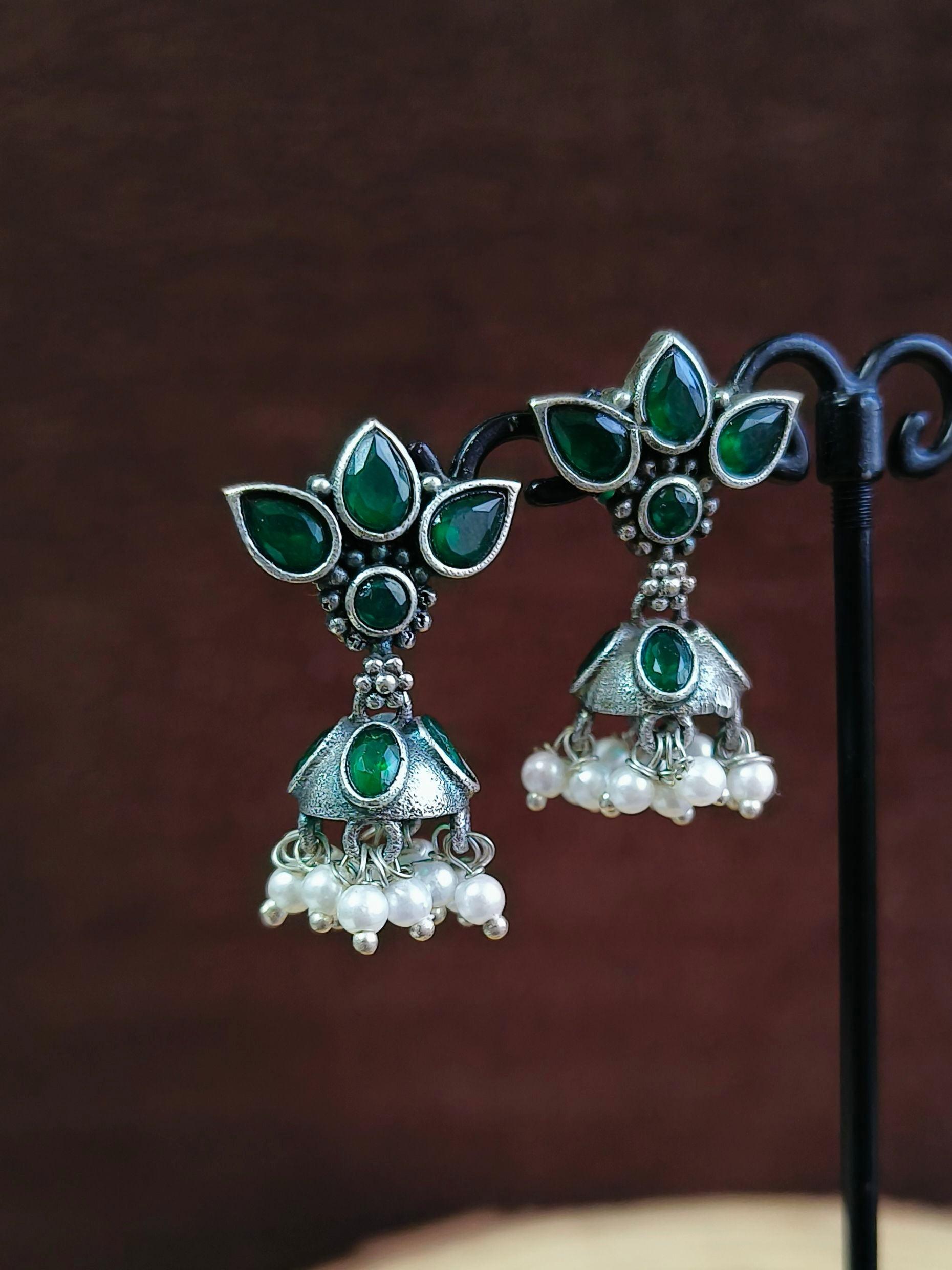 Oxidised Pearl Jhumki