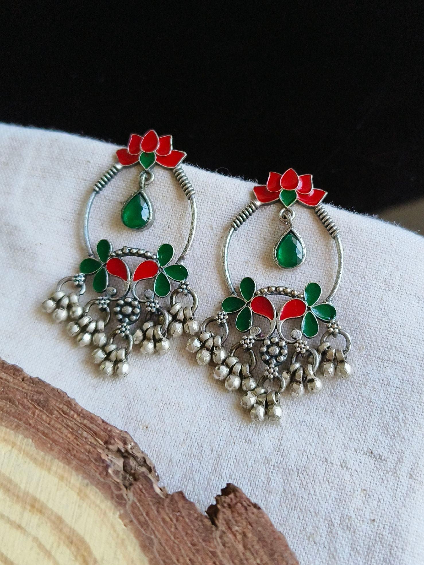 Lotus Chandbali Earrings