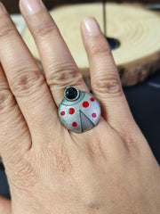 Unique Enamel Ring with Stone | Dynamic Jewelove