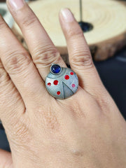 Unique Enamel Ring with Stone | Dynamic Jewelove