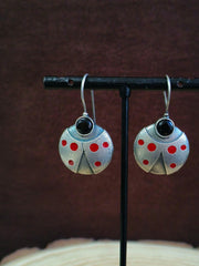 Stone Oxidised Hook Earrings | Dynamic Jewelove