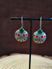 Stone Oxidised Hook Earrings | Dynamic Jewelove