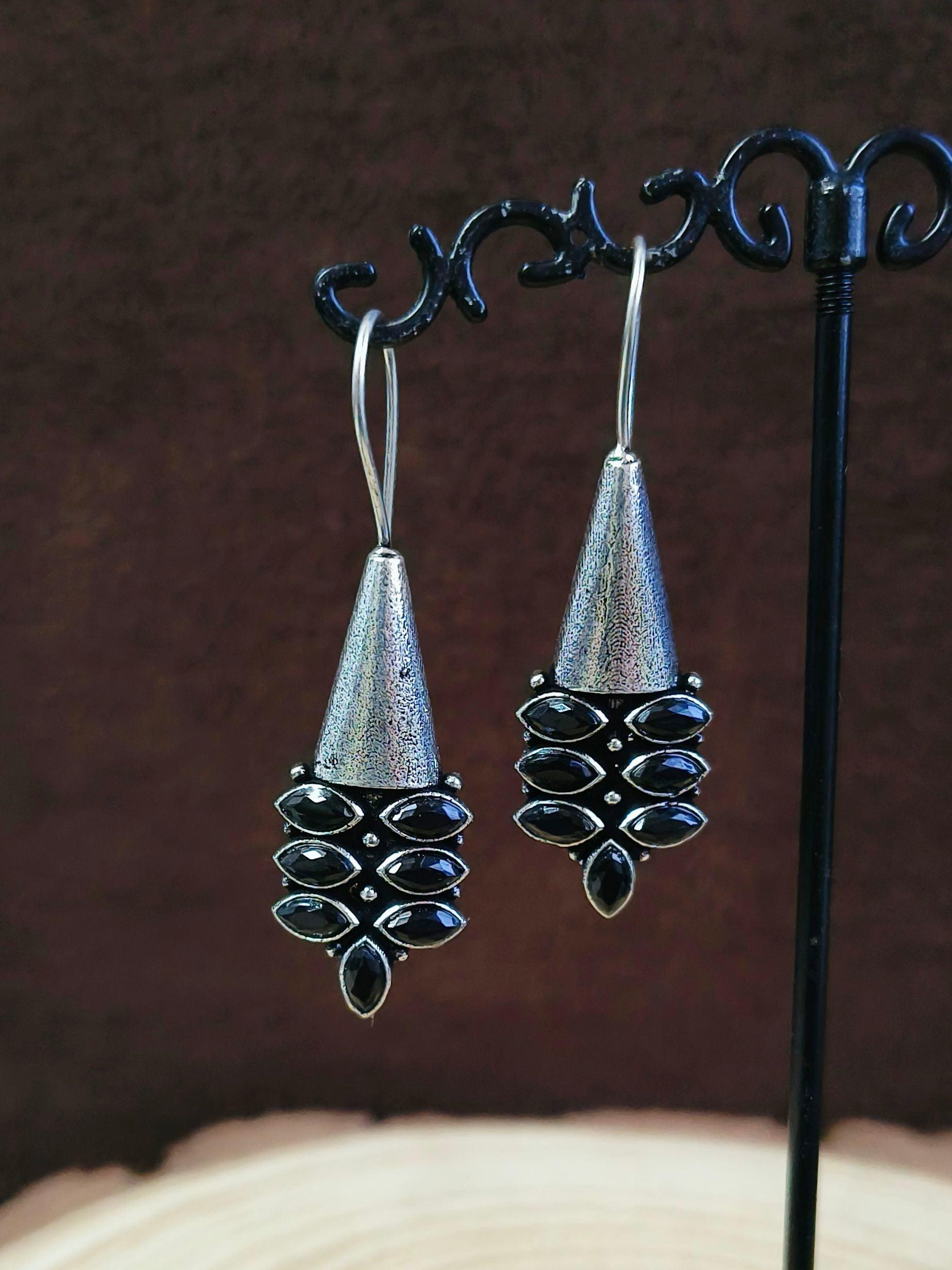 Oxidised Hook Earrings 