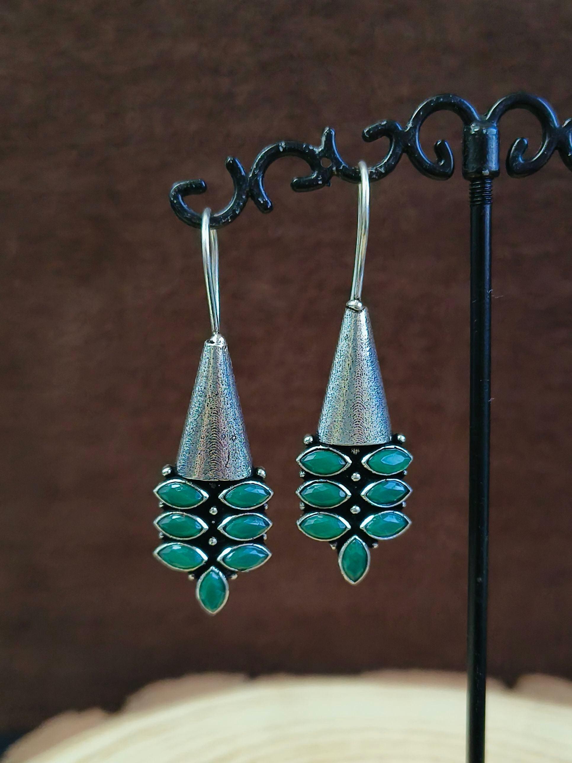 Oxidised Hook Earrings 