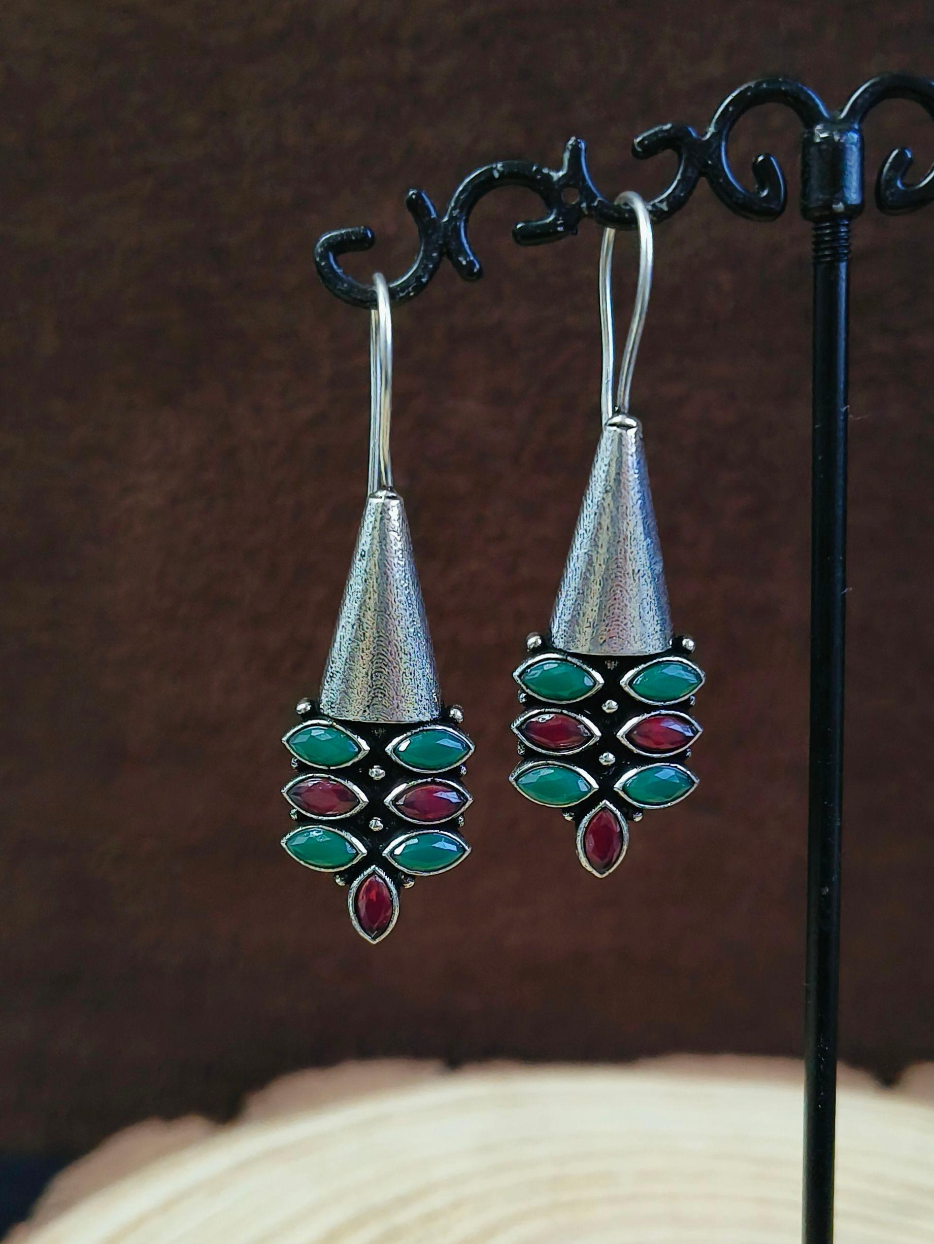 Oxidised Hook Earrings 