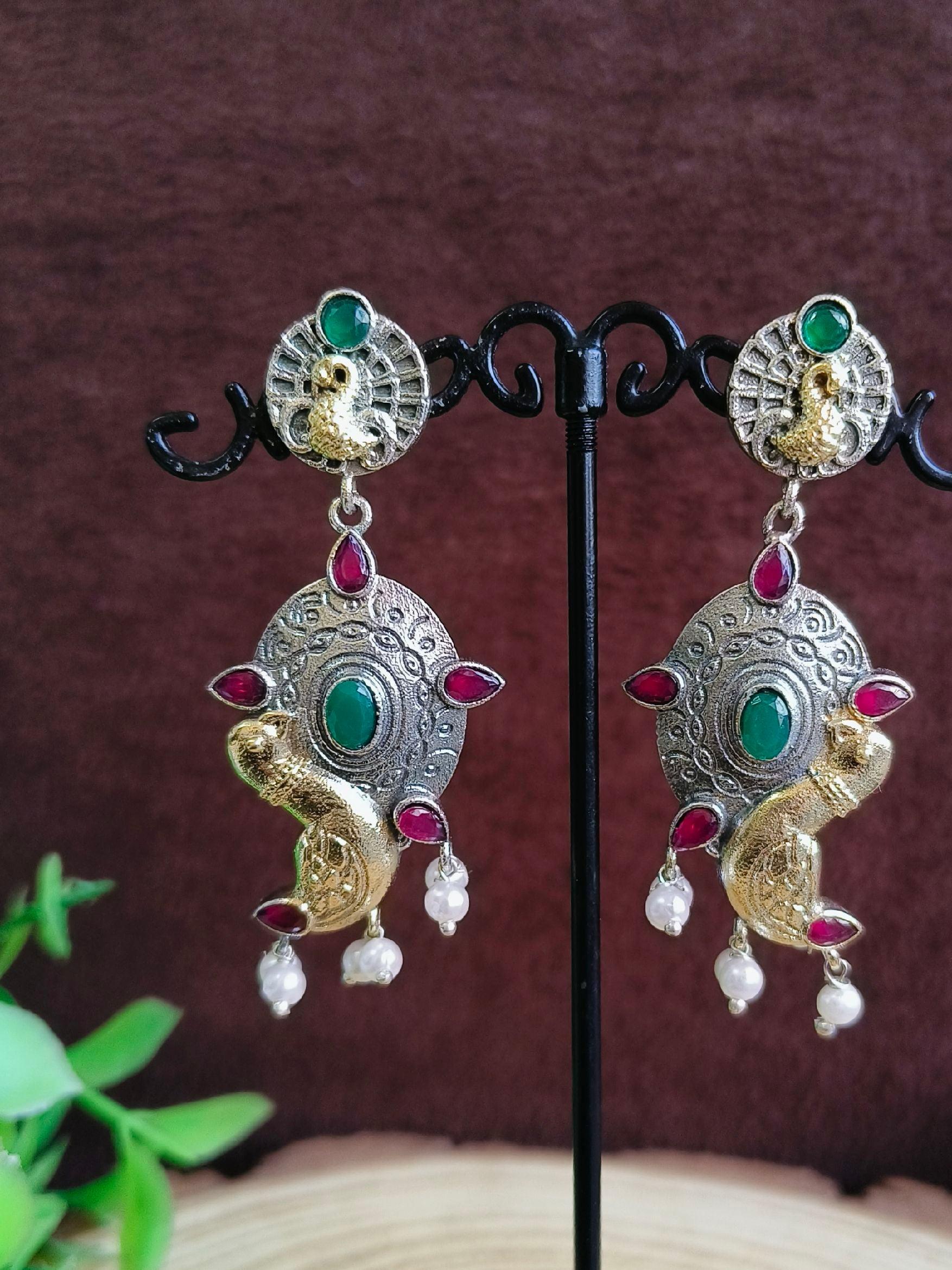 Oxidised Pearl Jhumki