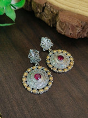 Mandala Dual Tone Stud Earrings | Dynamic Jewelove