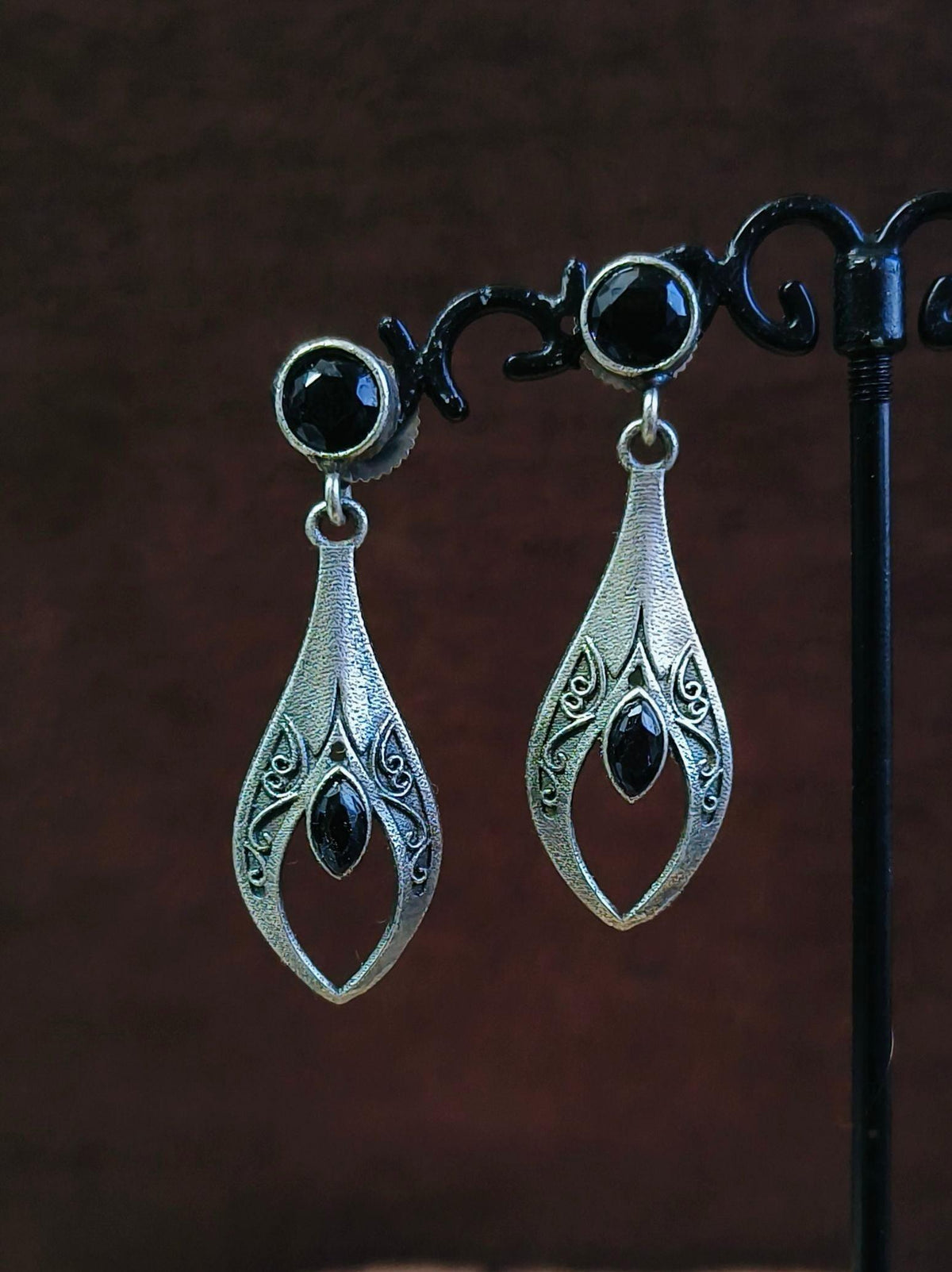 Oxidised Dangler Earrings