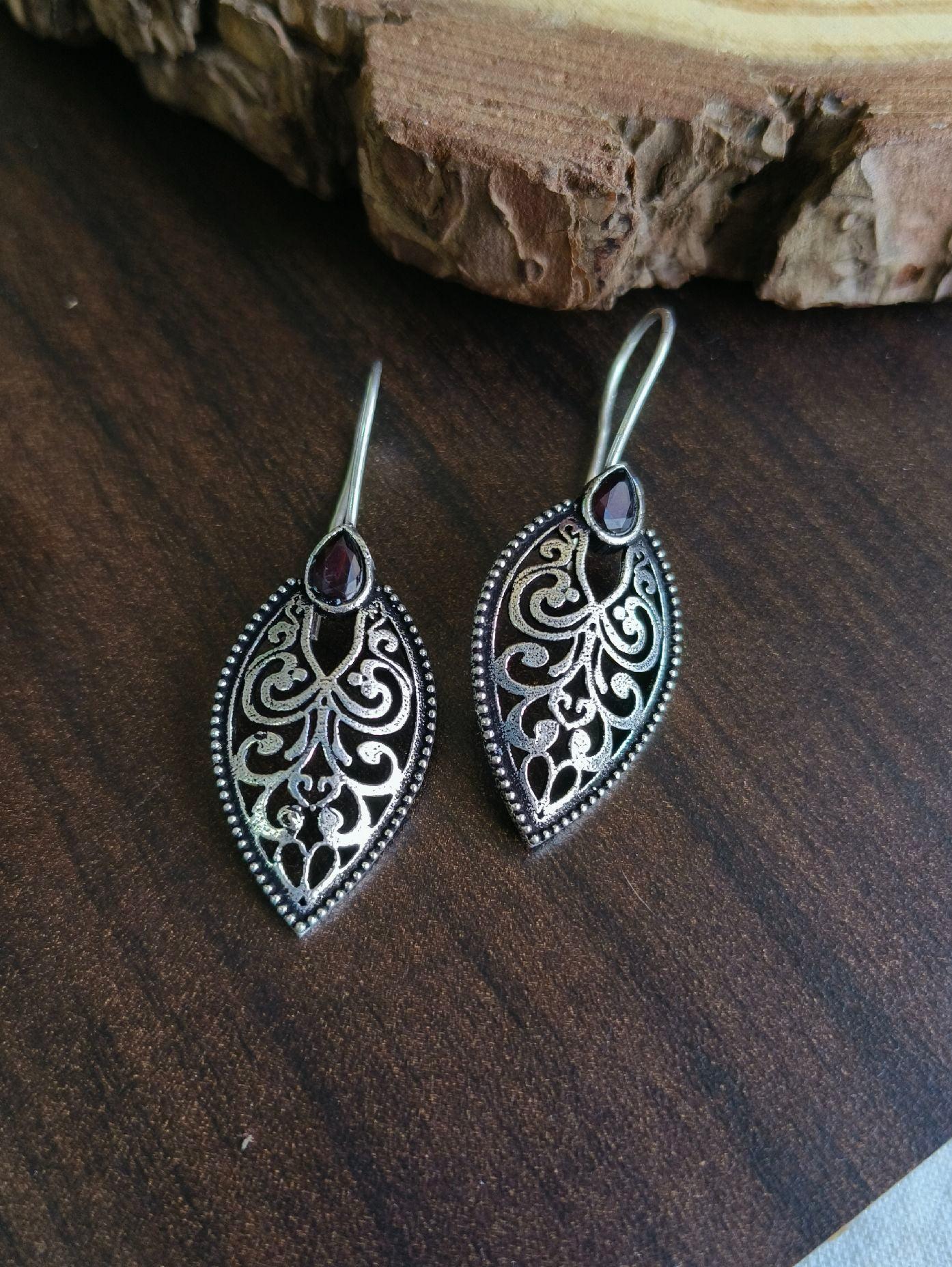 Oxidised Hook Earrings