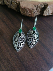 Leaf Oxidised Hook Earrings | Dynamic Jewelove