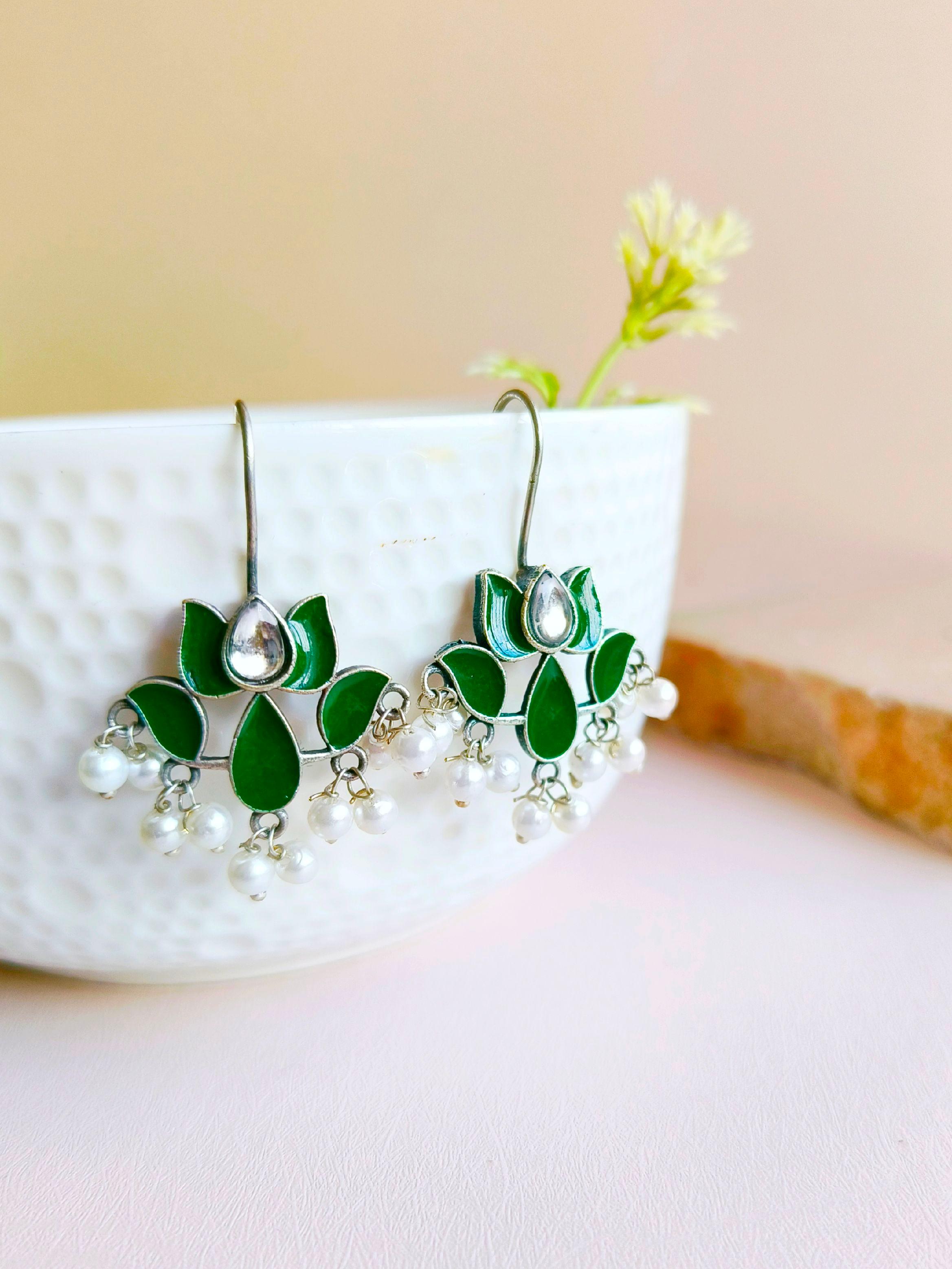 oxidized hook earring